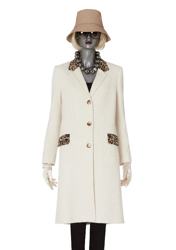 Indy Lightweight Coat with Animal Print Detail - size 10 Raincoat Turtleneck Coat Wrap Coat