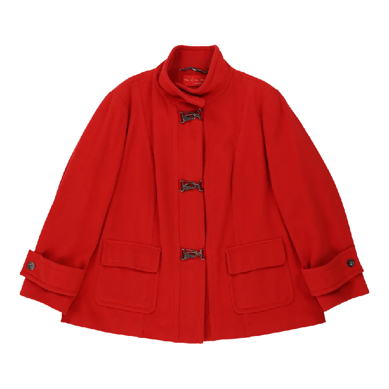 Krizia Duffle Coat - XL Red Acetate Fitted Loose Oversized