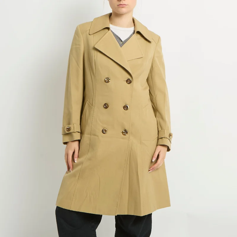 Large Button Trench Coat - UK 12 Fleece Down Feather