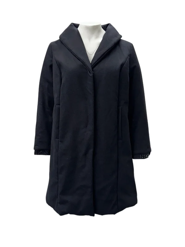 Marina Rinaldi Women's Black Pirenei Button Closure Coat NWT Vent Hem Cuff