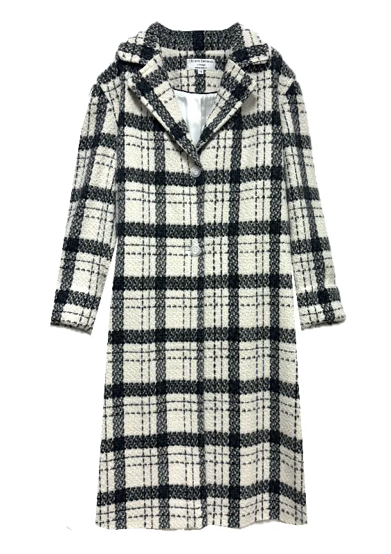 Nadia Lightweight Check Coat - size 10 Turtleneck Wrap Cape