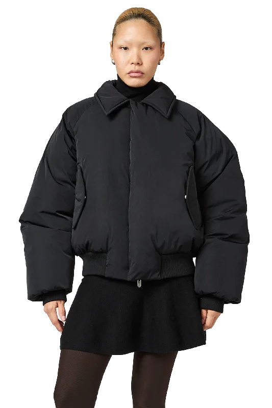 Nylon Aero Coat in Night Zip Front Button Front Snap Front