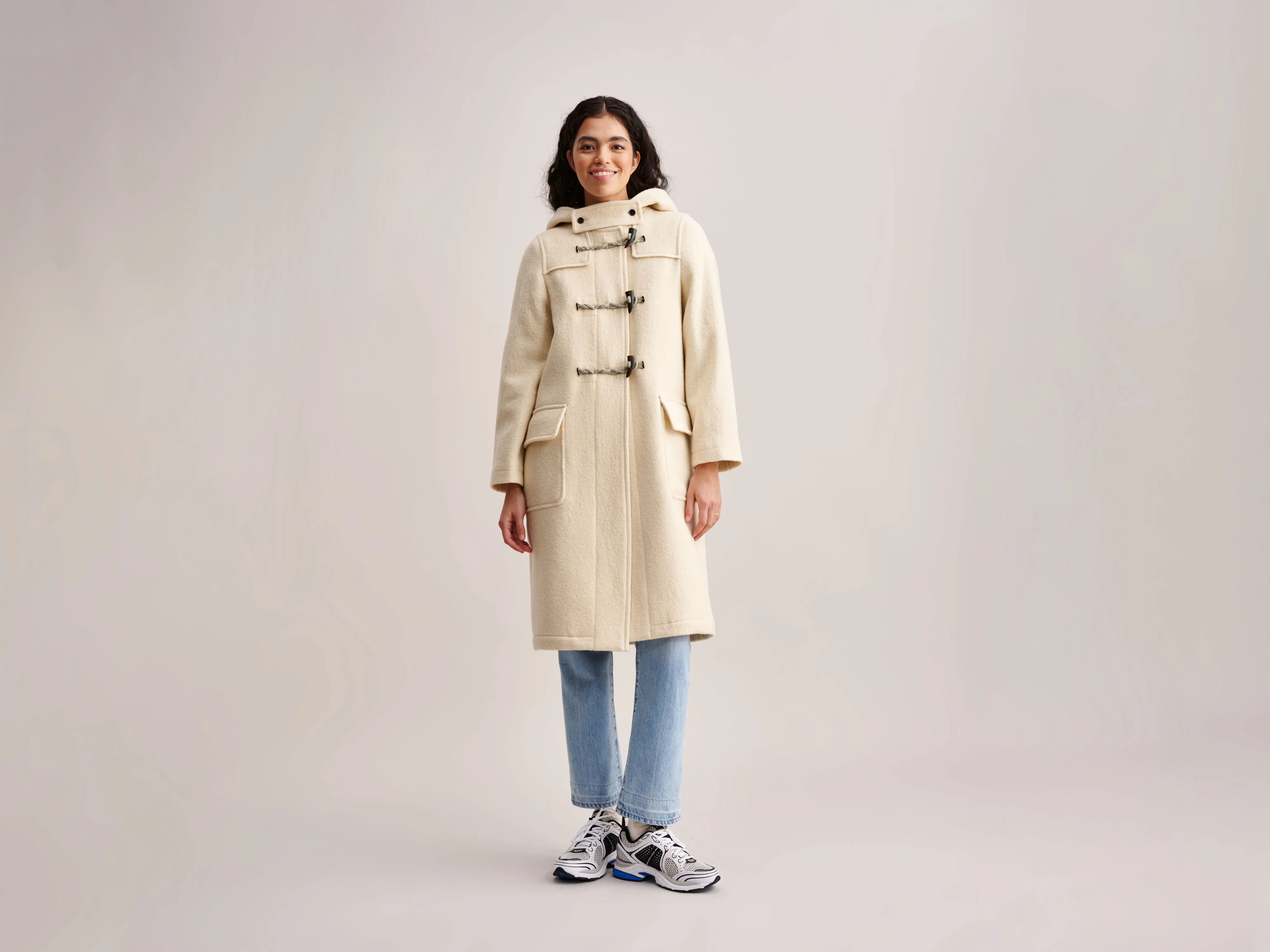 Vosges Coat (232 / W / IVORY) Cape Coat Herringbone Coat Tweed Coat